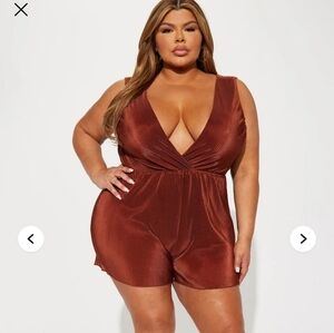 Brand New Brown Sleeveless Romper